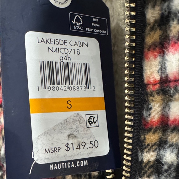 Nautica Sherpa Lined Plaid Jacket NWT Size S - Picture 4 of 6